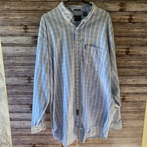 GANT USA Men's 50s Pique Long-Sleeved Button-Down‎ Shirt Size 2XLT Plaid Logo